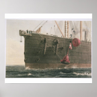 Poster Lancement de la bouée, le 8 août 1865, marquant la