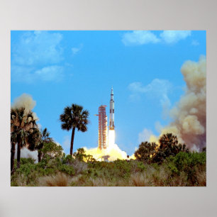 Poster Lancement de la fusée Saturn V de la NASA Apollo 1