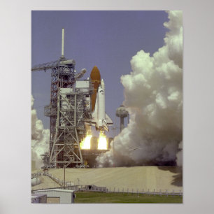 Poster Lancement de la navette spatiale Challenger (STS-6