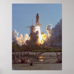 Poster Lancement de Space Shuttle Discovery (STS-41D)