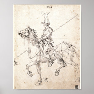 Poster Lancer à cheval par Albrecht Durer