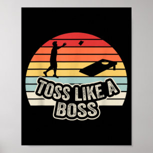 Poster Lancer Comme Un Patron Joueur De Cornhole Drôle Ré