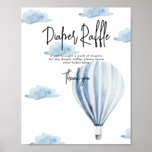 Poster Lancer de couches pour bébé en montgolfière
