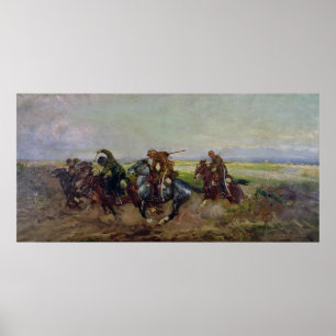 Poster Lancers polonais attaquant Russians, 1920