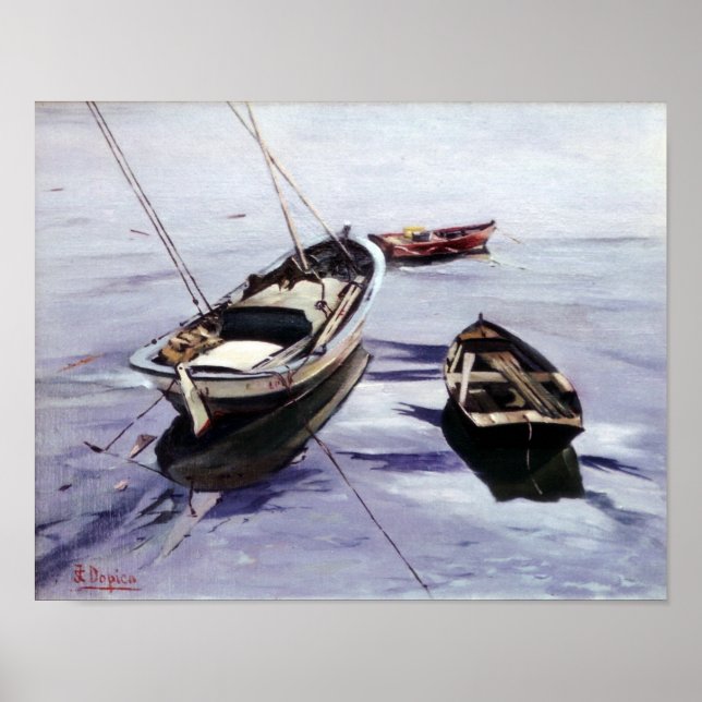 Poster Lanchas en La Dársena (La Corogne) (Devant)