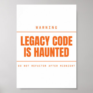 Poster L'ancien code est hanté Drôle de programmeur dével
