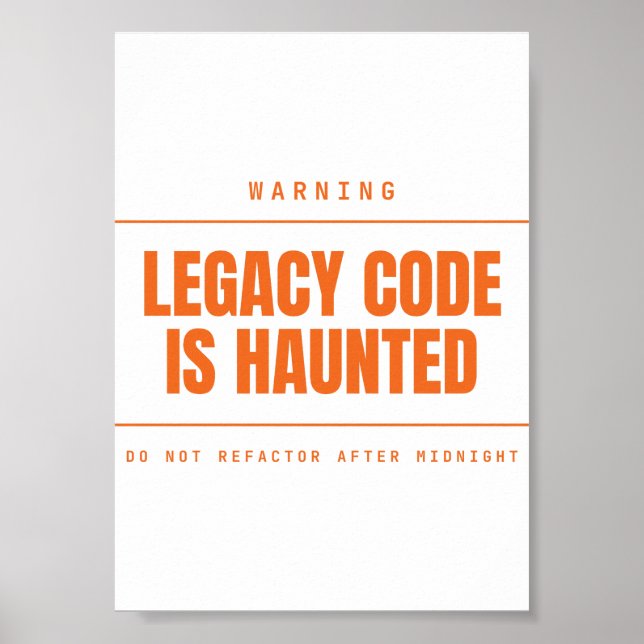 Poster L'ancien code est hanté Drôle de programmeur dével (Devant)