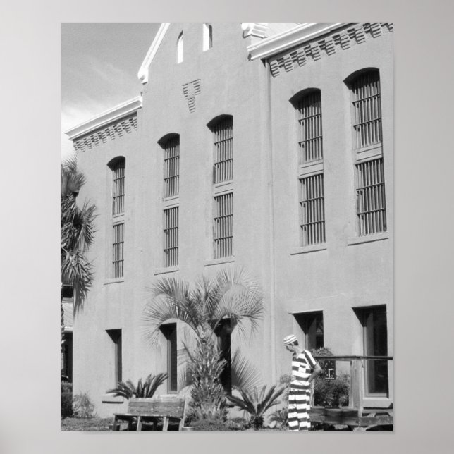 Poster L'ancienne prison St Augustine Florida B&W Photo (Devant)