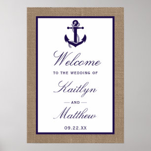 Poster L'Ancre De La Marine Sur La Collection De Mariages