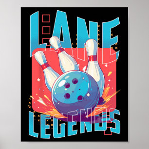 Poster Lane Legends Bowling Sports Design
