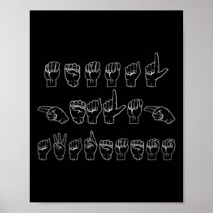 Poster Langage des signes américain pour la sensibilisati