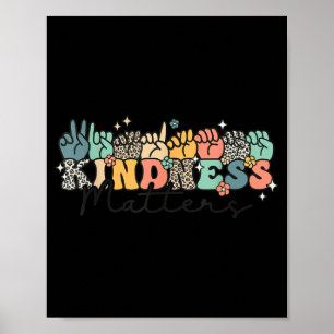 Poster Langage des signes groovy kindness Langue des sign