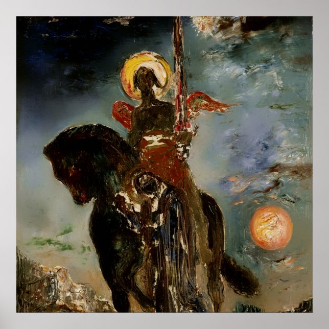 Poster "L'ange de la mort" par Gustave Moreau (Devant)
