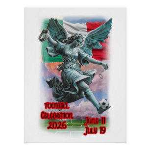 Poster L'ange de l'indépendance célèbre le football sur u