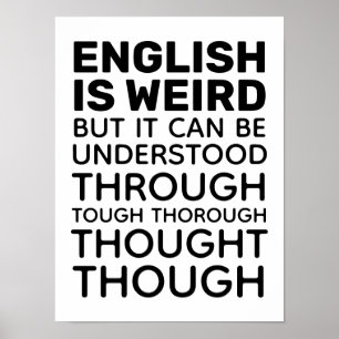 Poster L'anglais est drôle Grammaire amusante