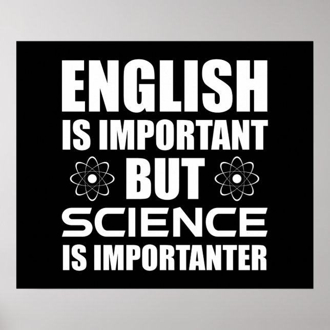 Poster L'Anglais Est Important, Mais La Science Est Impor (Devant)