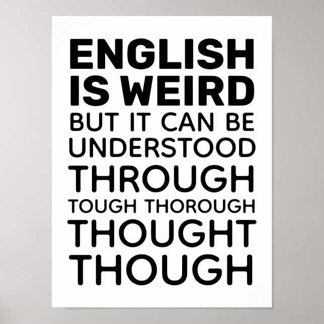 Poster L'anglais est une mauvaise grammaire (Devant)