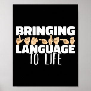 Poster Langue À Vie Langue Signale Américaine Asl