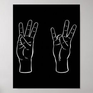Poster Langue des signes américaine Drôle 67 Mème Viral S