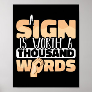 Poster Langue des signes américaine Un signe vaut mille 