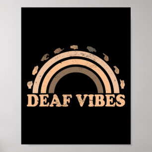 Poster Langue des signes Geste à la main Sourde Vibes Sen
