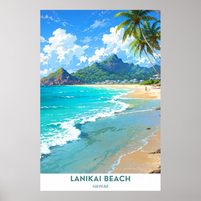 Poster Lanikai Beach, Hawaii (Devant)