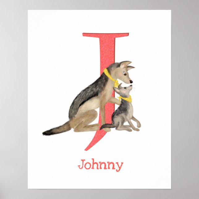 Poster L'animal ABC J est pour l'impression de chacal (Devant)