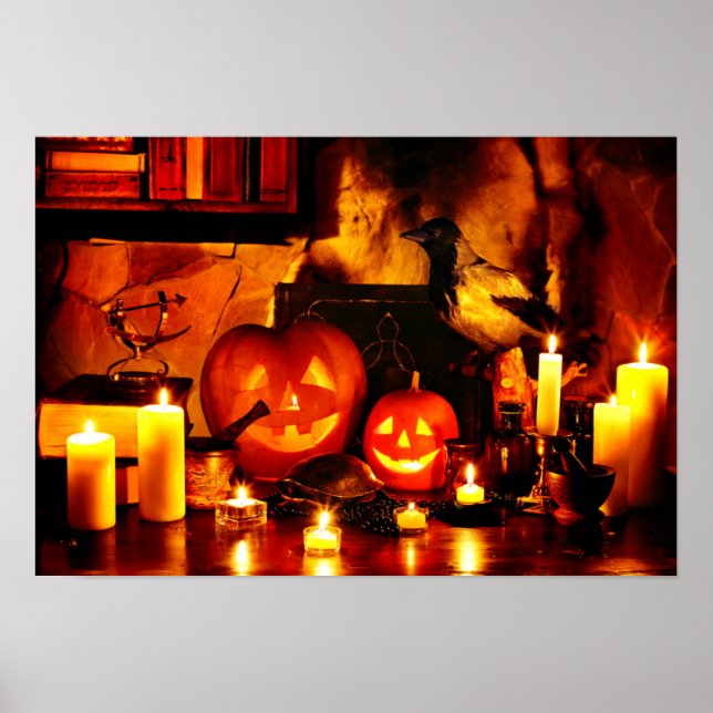 Poster Lanterne Citrouille d'Halloween (Devant)