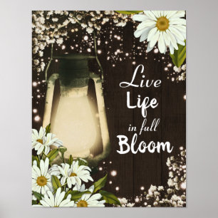 Poster Lanterne Rustique & Marguerites Fleur de Marguerit