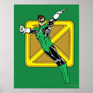 Poster Lanterne verte avec Arrière - plan