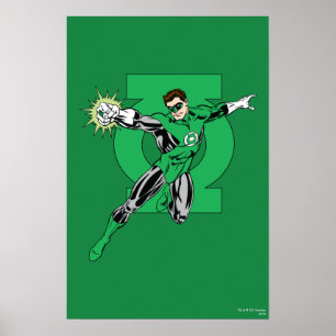 Poster Lanterne verte avec Arrière - plan de logo