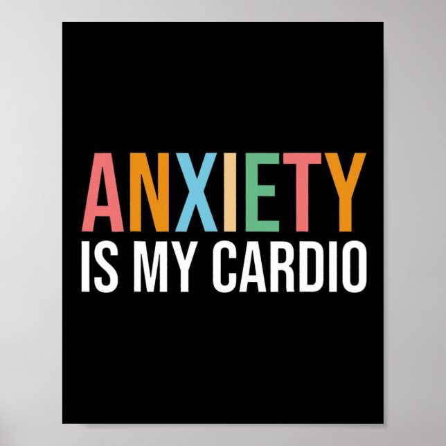 Poster L'anxiété est mon Cardio Rétro Sensibilisation à l (Devant)