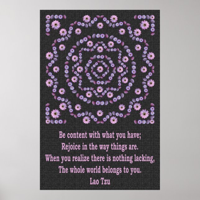 POSTER LAO TZU 1 AVEC MANDALA DE LA NUIT (Devant)