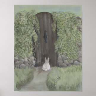 Poster Lapin à la porte - Imprimer