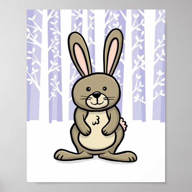 Poster Lapin animal de la forêt (Devant)