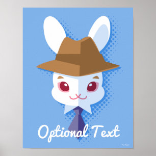 Poster Lapin blanc Dapper Kawaii