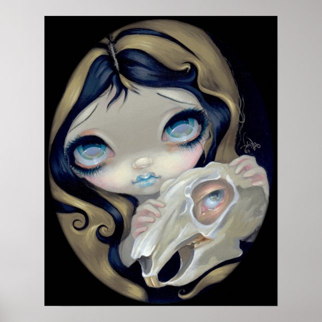 Poster Lapin blanc ressuscité ART IMPRIMER gothique Alice (Devant)