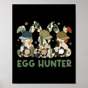 Poster Lapin chasseur d'œufs avec casquette Byckward chas