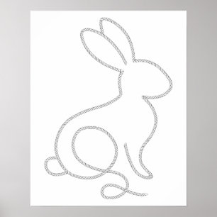 Poster Lapin de corde minimal design moderne