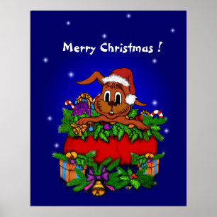 Poster Lapin de Noël