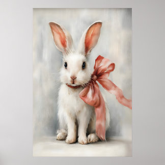 Poster Lapin de Pâques à l'arc Imprimable de nurserie, Vi