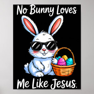 Poster Lapin de Pâques Aime Comme Jésus Enfants Chrétiens