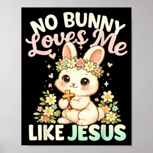 Poster Lapin de Pâques Aime Comme Jésus Enfants Filles Ch