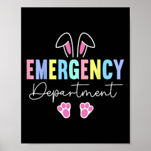 Poster Lapin de Pâques du service des urgences Er infirmi