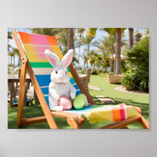Poster Lapin de Pâques en vacances