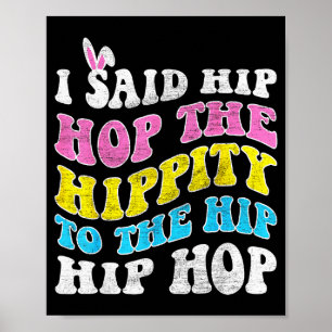 Poster Lapin de Pâques hip hop rigolo pour femmes filles