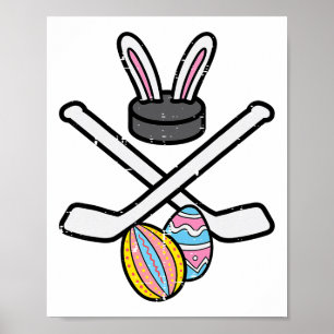 Poster Lapin de Pâques Hockey sur glace Drôle de sports G