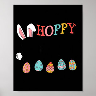 Poster Lapin de Pâques joyeux oeufs drôle