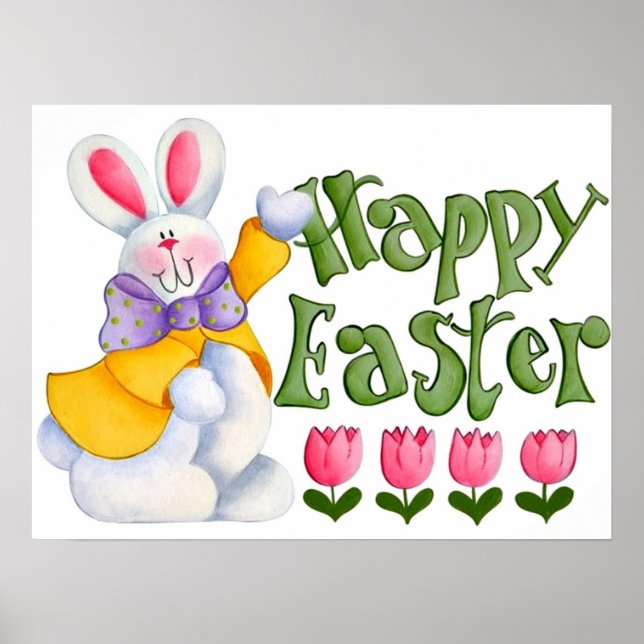 Poster Lapin de Pâques mignon (Devant)