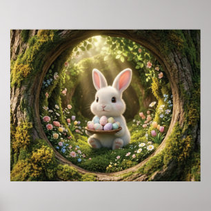 Poster Lapin de Pâques mignon